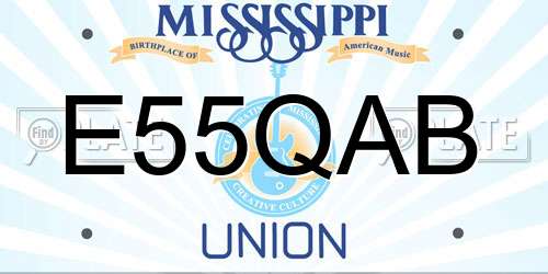 E55QAB Mississippi License Plate