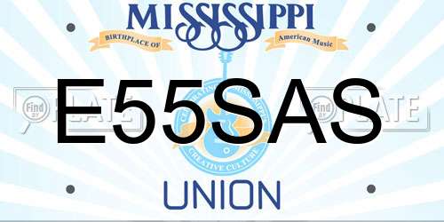 E55SAS Mississippi License Plate