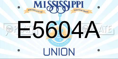 E5604A Mississippi License Plate