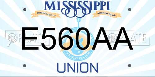 E560AA Mississippi License Plate
