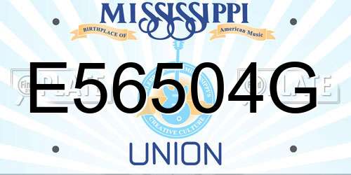 E56504G Mississippi License Plate