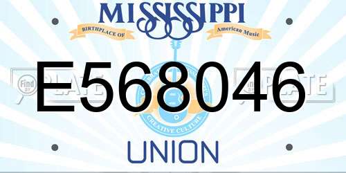 E568046 Mississippi License Plate
