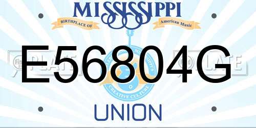 E56804G Mississippi License Plate