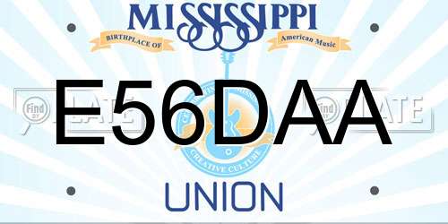 E56DAA Mississippi License Plate