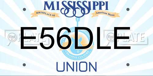 E56DLE Mississippi License Plate