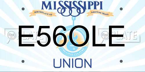 E56OLE Mississippi License Plate