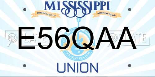 E56QAA Mississippi License Plate