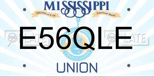 E56QLE Mississippi License Plate