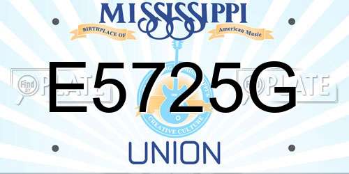 E5725G Mississippi License Plate