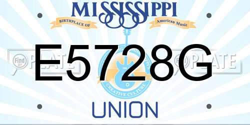 E5728G Mississippi License Plate