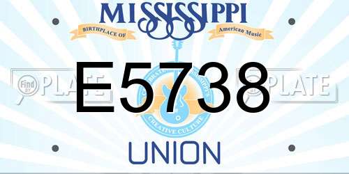 E5738 Mississippi License Plate