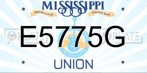E5775G Mississippi License Plate