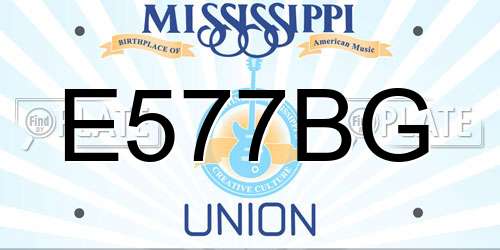 E577BG Mississippi License Plate