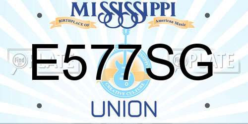 E577SG Mississippi License Plate
