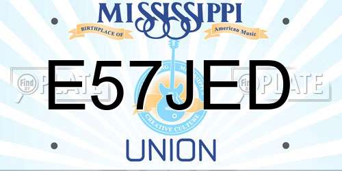 E57JED Mississippi License Plate