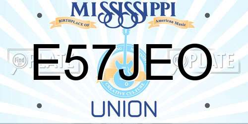 E57JEO Mississippi License Plate