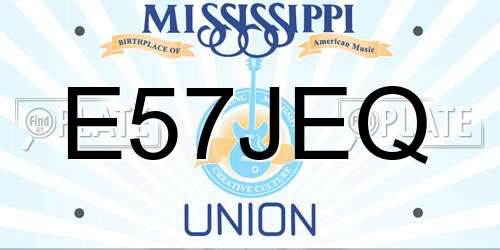 E57JEQ Mississippi License Plate