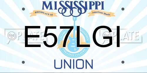 E57LGI Mississippi License Plate