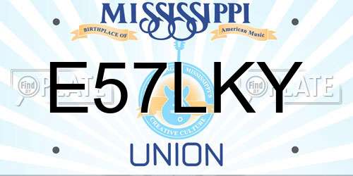 E57LKY Mississippi License Plate
