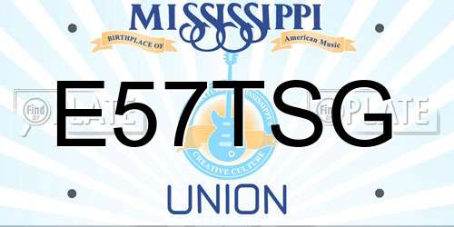 E57TSG Mississippi License Plate