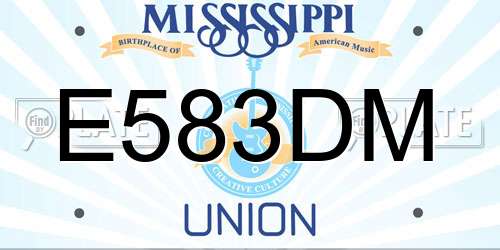 E583DM Mississippi License Plate