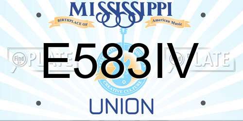 E583IV Mississippi License Plate