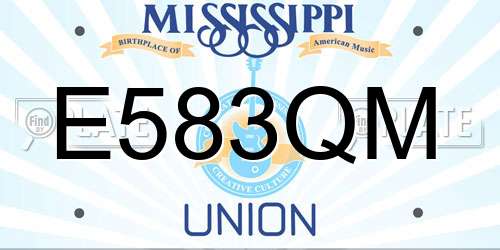 E583QM Mississippi License Plate