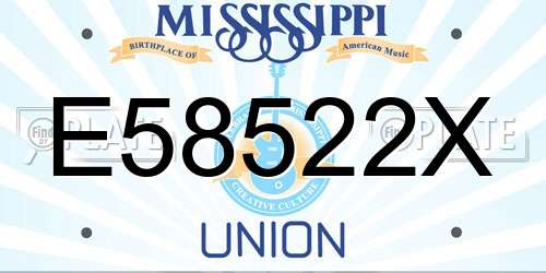 E58522X Mississippi License Plate