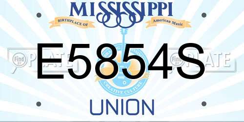 E5854S Mississippi License Plate