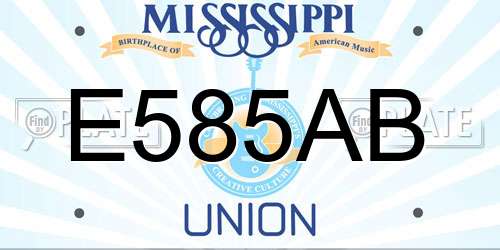 E585AB Mississippi License Plate