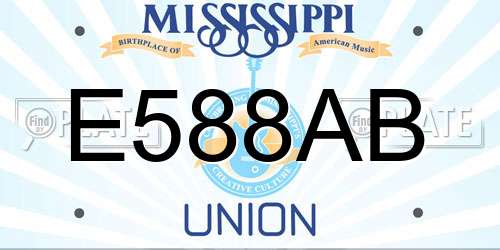 E588AB Mississippi License Plate
