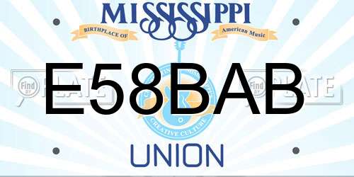 E58BAB Mississippi License Plate