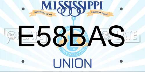 E58BAS Mississippi License Plate