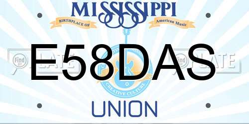 E58DAS Mississippi License Plate