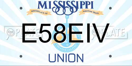 E58EIV Mississippi License Plate