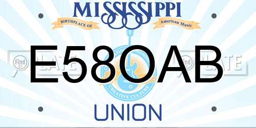 E58OAB Mississippi License Plate