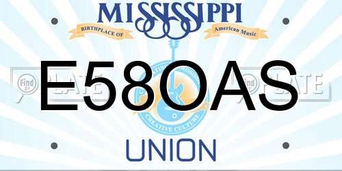 E58OAS Mississippi License Plate