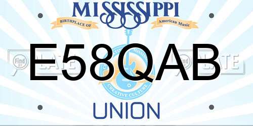 E58QAB Mississippi License Plate