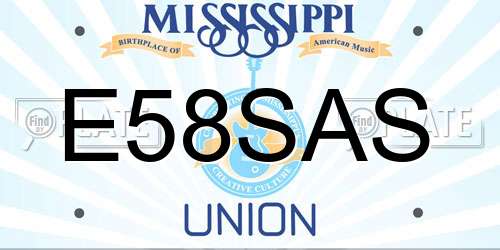 E58SAS Mississippi License Plate