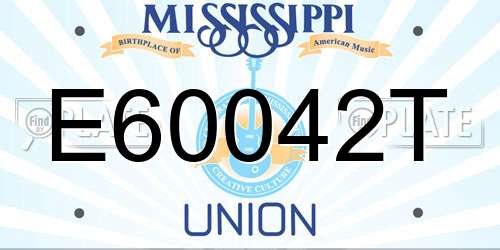 E60042T Mississippi License Plate