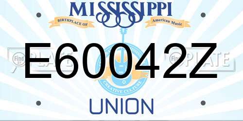 E60042Z Mississippi License Plate