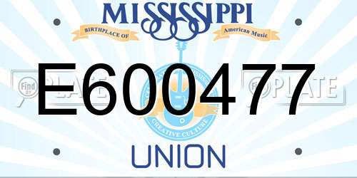E600477 Mississippi License Plate