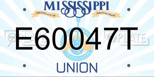 E60047T Mississippi License Plate