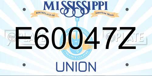 E60047Z Mississippi License Plate