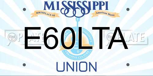 E60LTA Mississippi License Plate