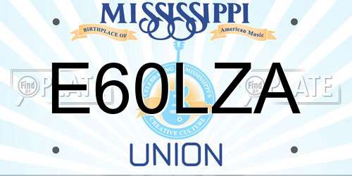 E60LZA Mississippi License Plate