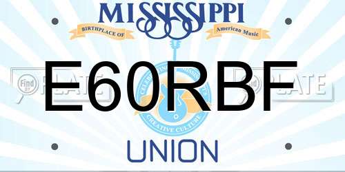 E60RBF Mississippi License Plate