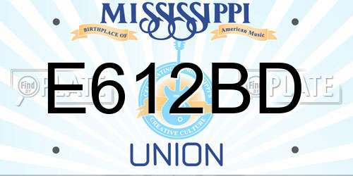 E612BD Mississippi License Plate