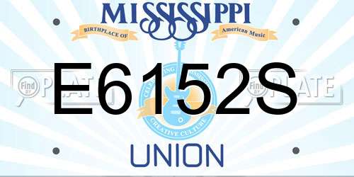 E6152S Mississippi License Plate