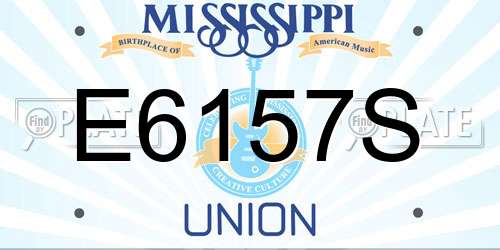 E6157S Mississippi License Plate